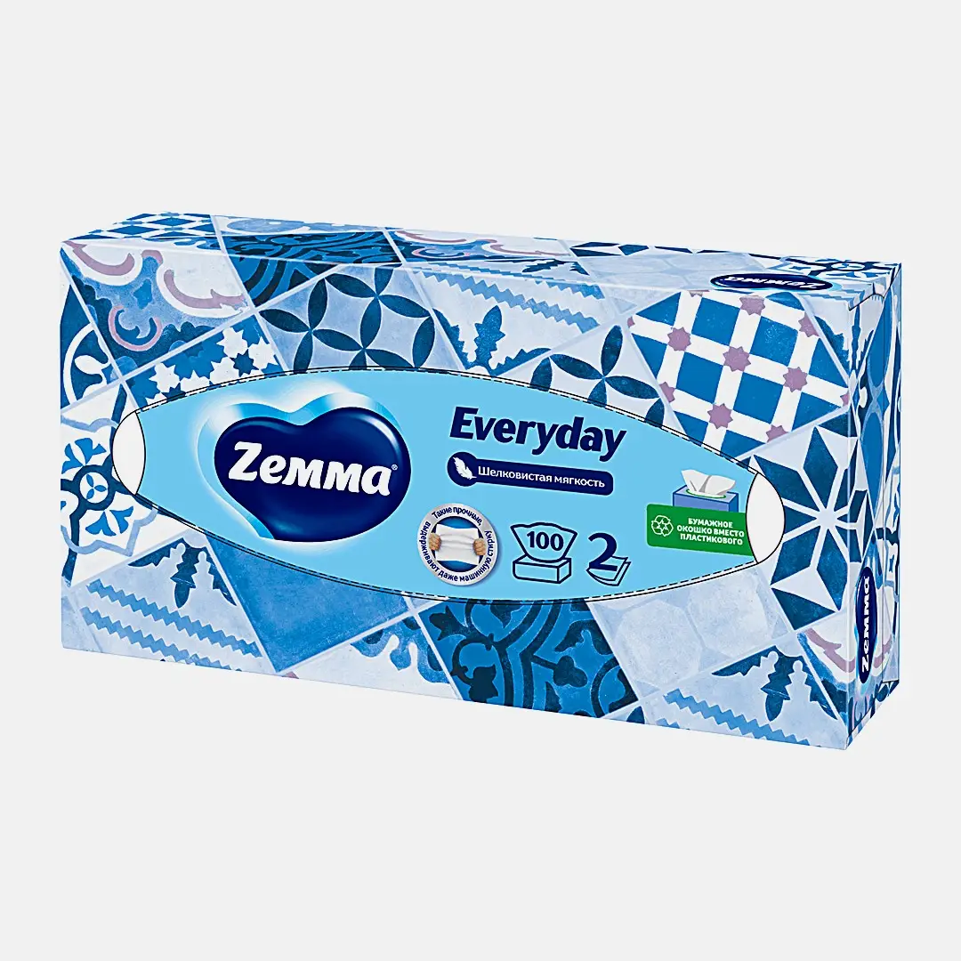 Салфетки бумажные Zemma Everyday 2 слоя 100шт в ассортименте - фото 7