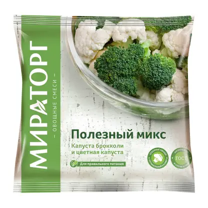Изображение товара Полезный микс Мираторг брокколи цветная капуста 400г