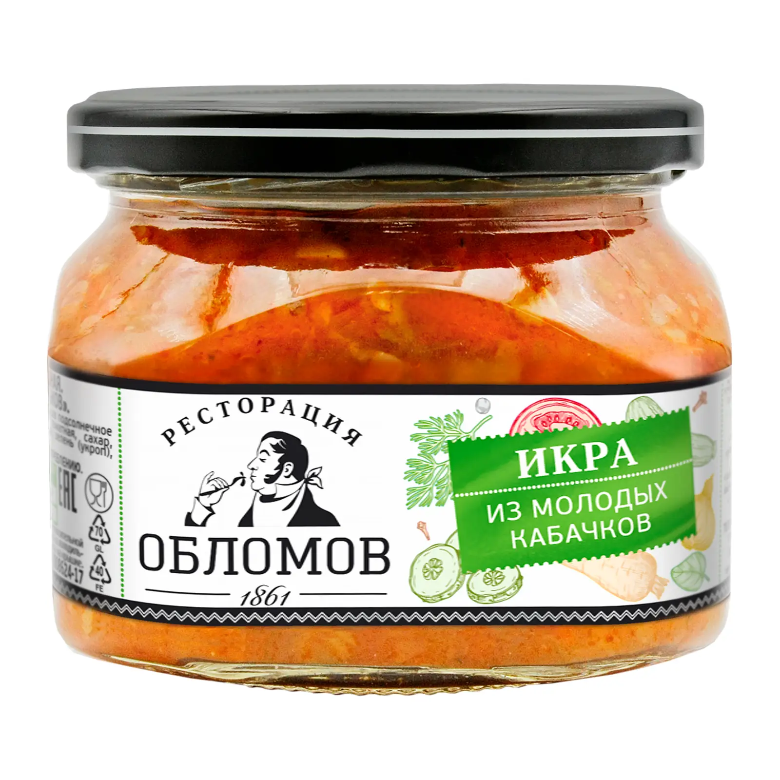 Изображение товара Икра из молодых кабачков Ресторация Обломов 320г натуральная закуска