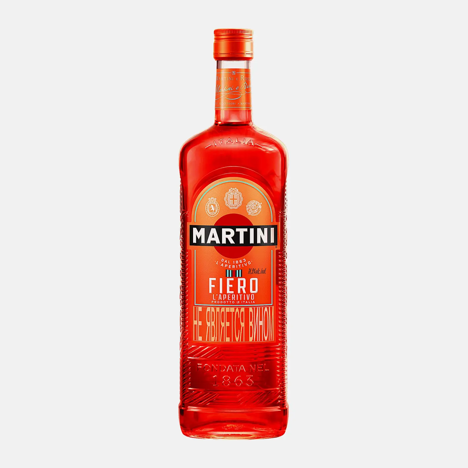 Изображение товара Martini Fiero сладкий вермут 14.9 и 0.5л с ярко-цитрусовым вкусом
