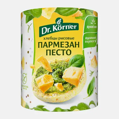Рисовые хлебцы хрустящие с песто и пармезаном Dr. Korner 80г