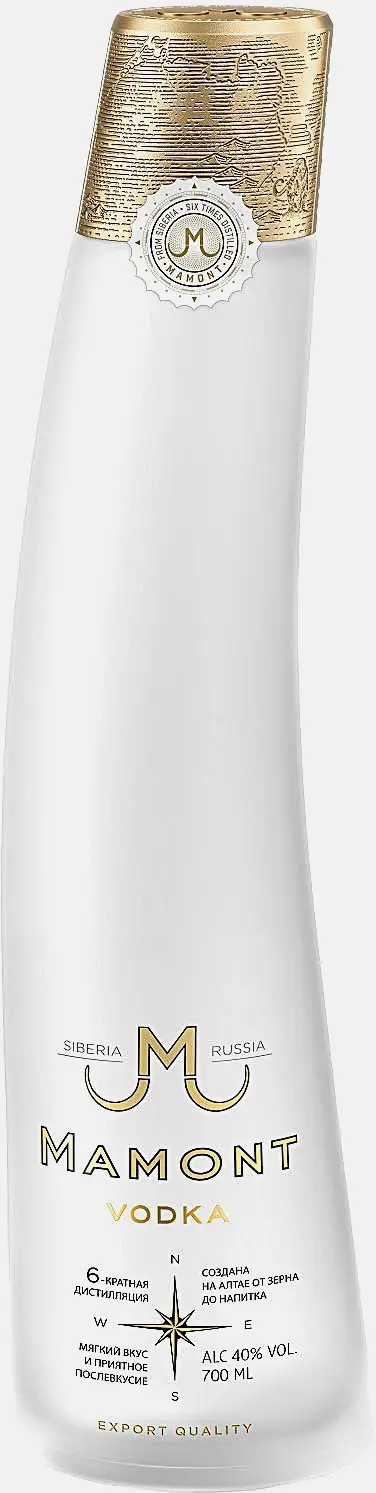 Изображение товара Водка Mamont 40% 0.5л с кедровым ароматом экологически чистая высокого качества
