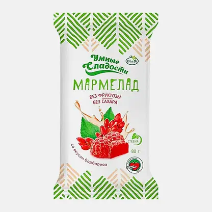 Мармелад стевия со вкусом барбариса Умные Сладости Di&Di 80г