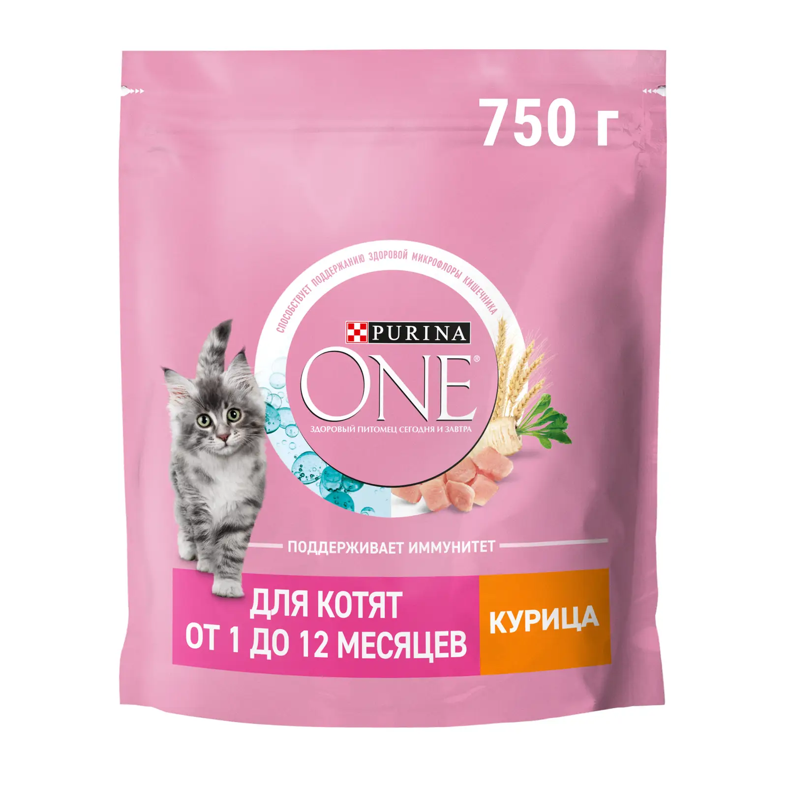 Сухой корм для котят Purina One с курицей и злаками 750г