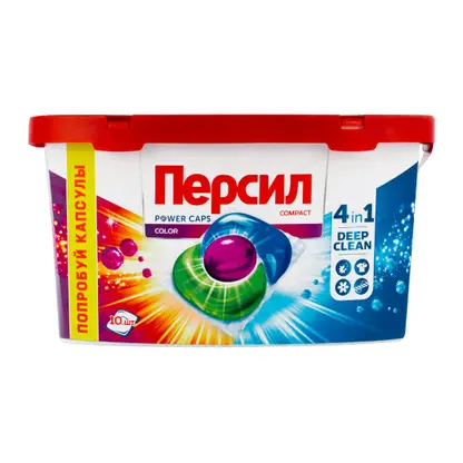 Изображение товара Капсулы для стирки Персил Пауэр Капс Колор 4в1 для цветного белья 10шт
