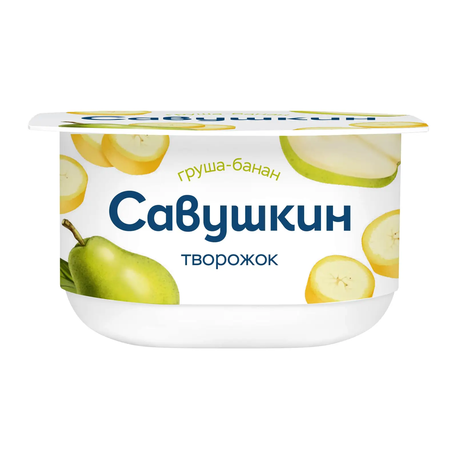 Изображение товара Творожная паста Савушкин груша банан 3.5% 120г натуральный десерт для взрослых и детей