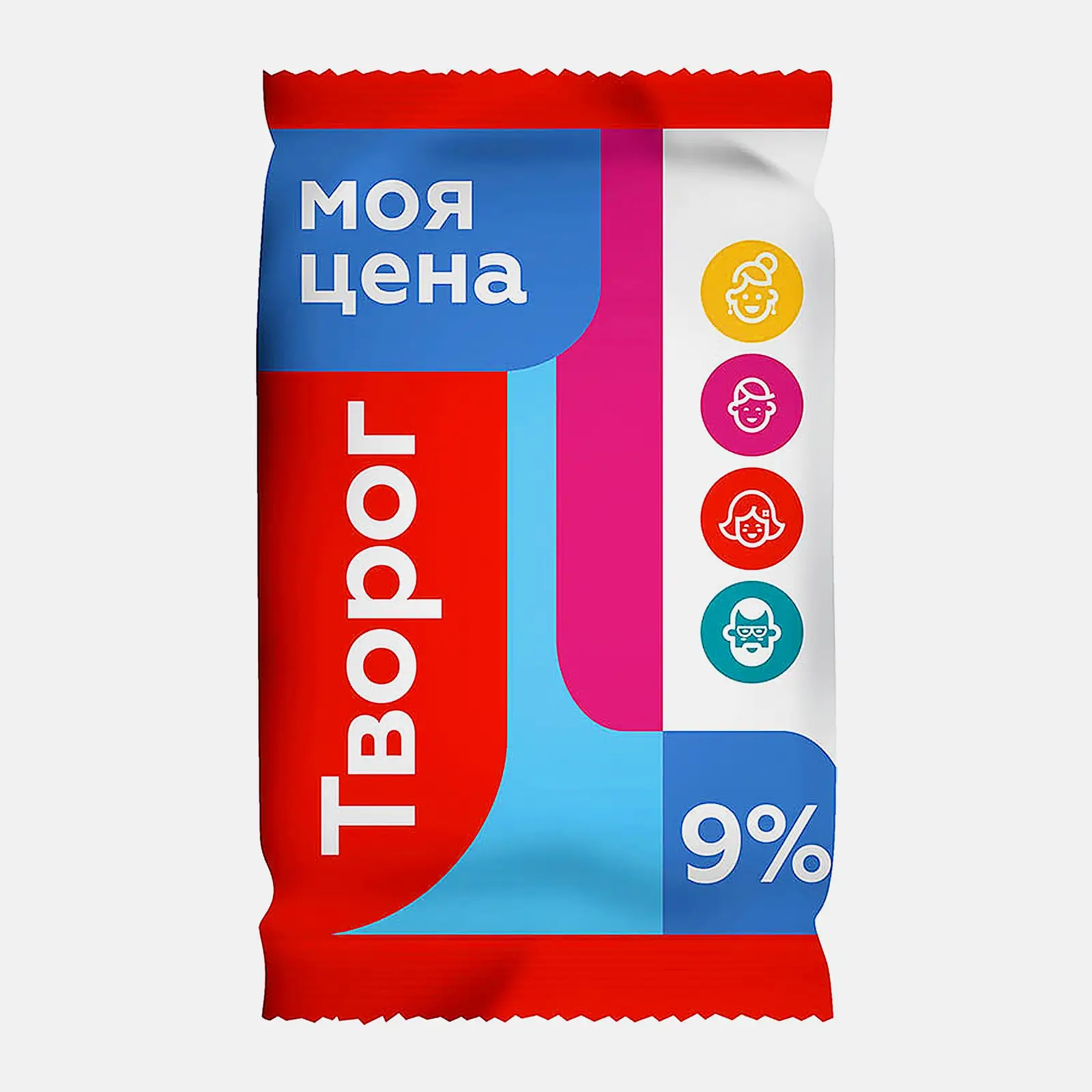 Изображение товара Творог Моя Цена 9% 180г мягкий натуральный продукт из молока