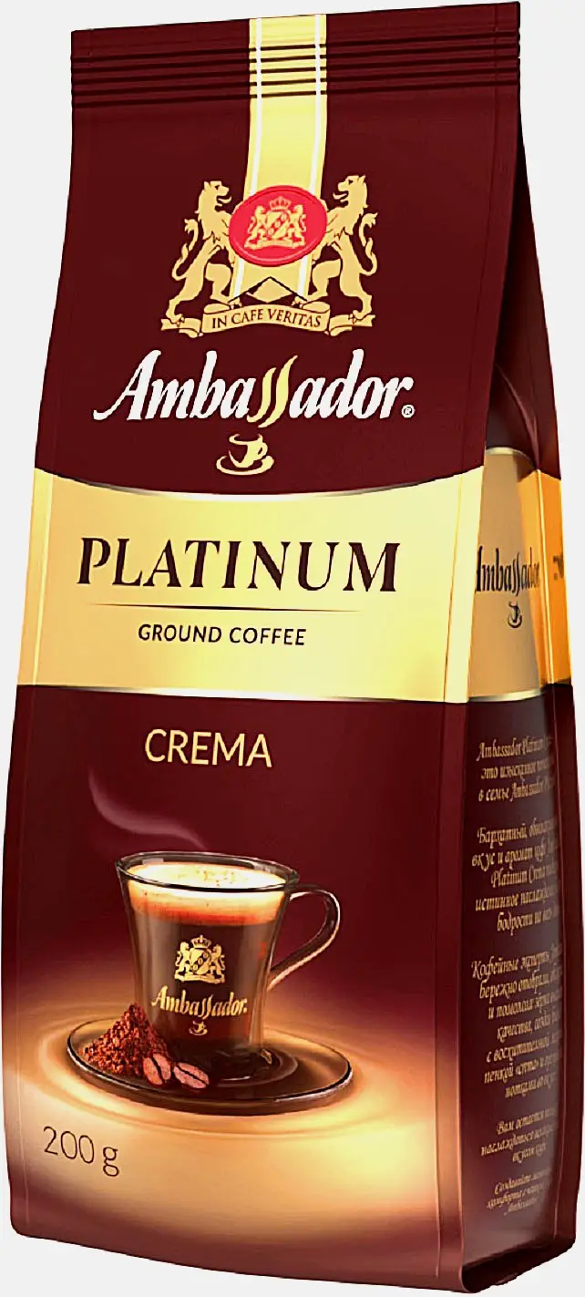 Кофе молотый Ambassador Platinum Crema 200г Кофе молотый Ambassador Platinum Crema 200г