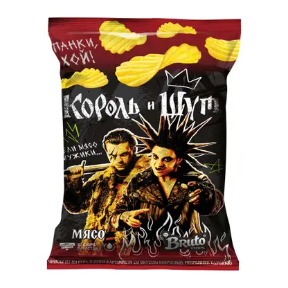 Изображение товара Чипсы Мясо Bruto 100Г - картофельная со вкусом мяса с добавками