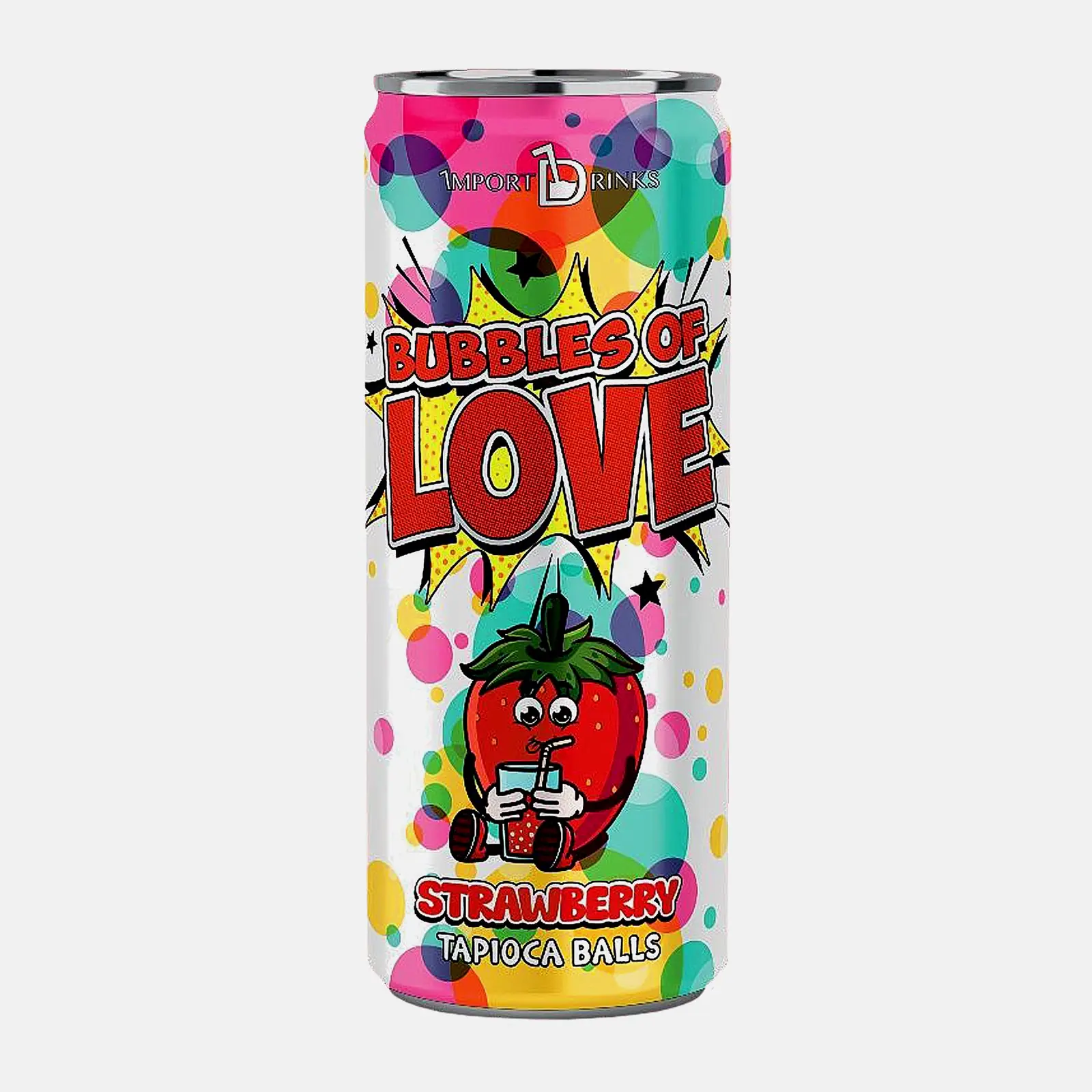 Изображение товара Чайный напиток клубника Bubbles of Love 320 мл с топпингом боба и ароматом