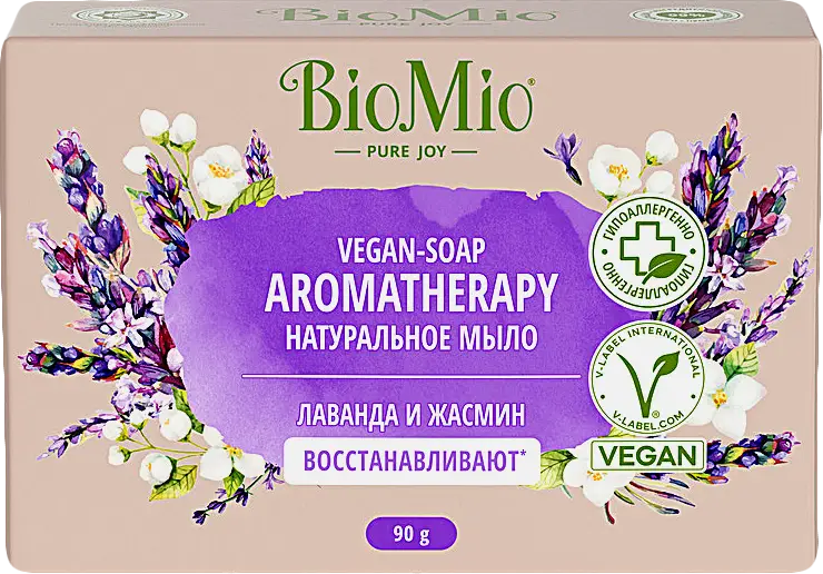 Изображение товара Натуральное твердое мыло Biomio Жасмин и Лаванда 90г гипоаллергенно
