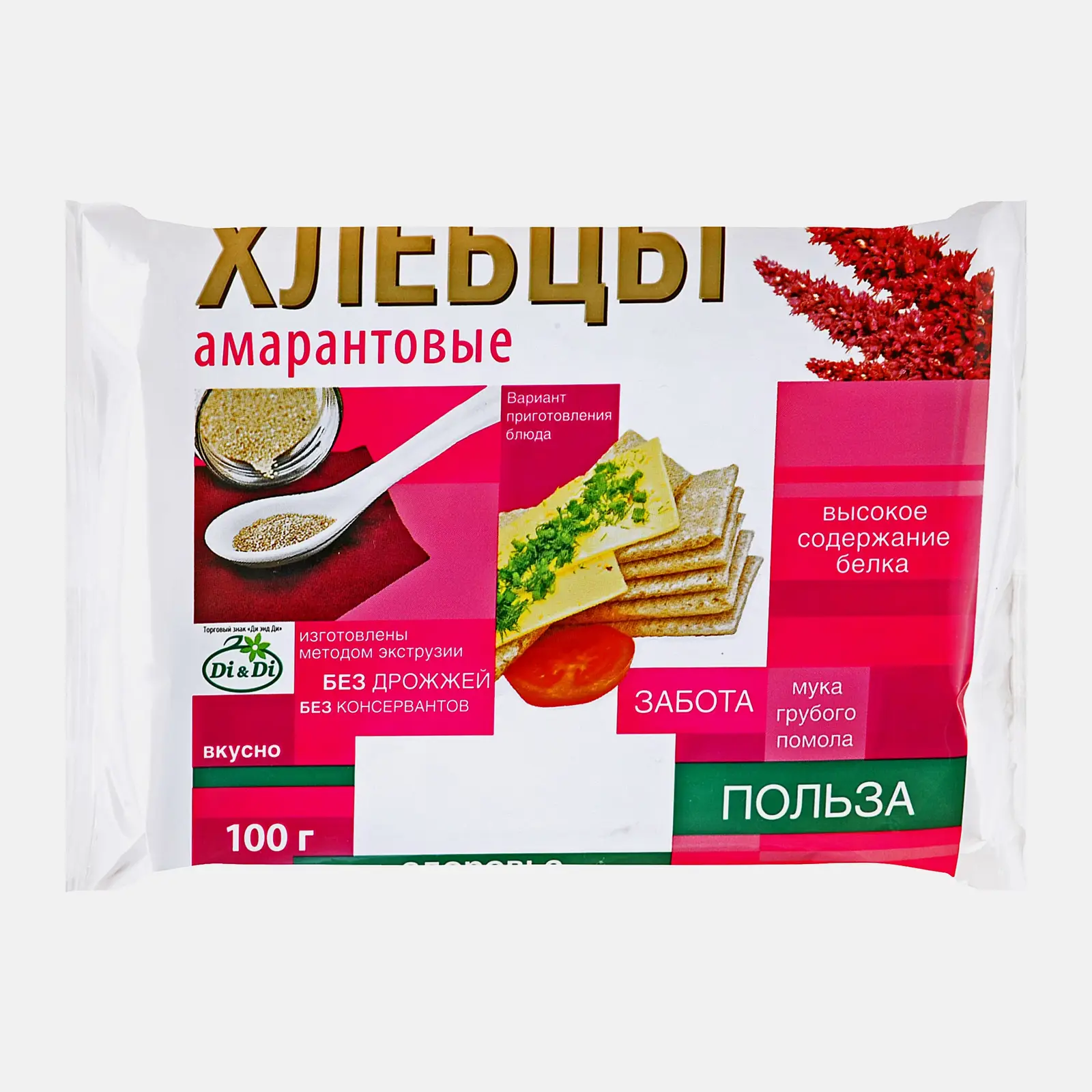 Хлебцы амарантовые без глютена Di&Di 100г - фото 2