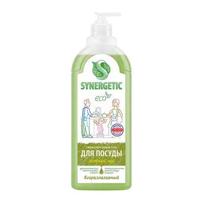 Изображение товара Средство для мытья посуды и детских игрушек Synergetic Зеленый чай 1л