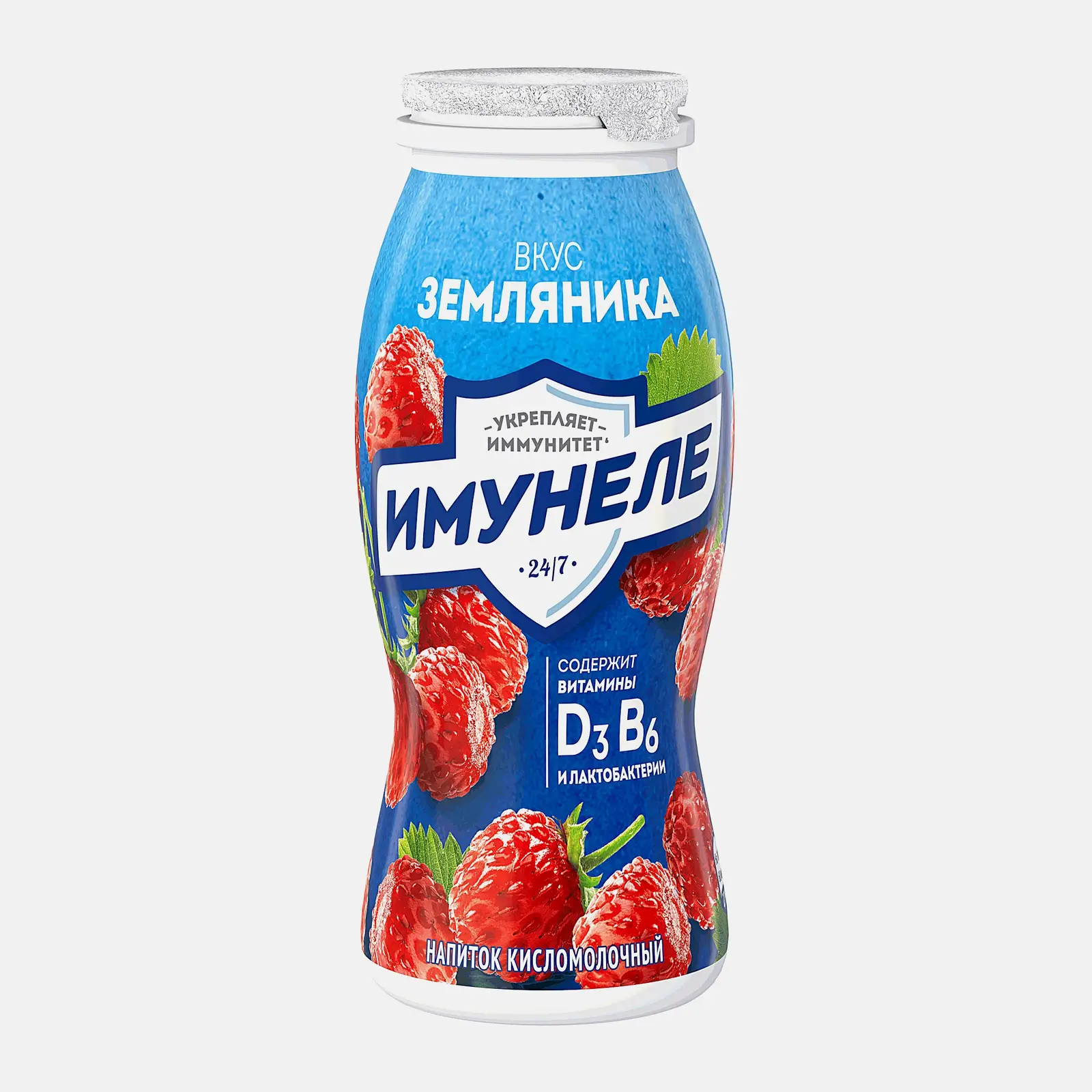Изображение товара Напиток кисломолочный Имунеле со вкусом Земляника 1.2% 100г
