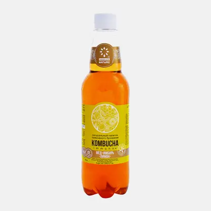 Напиток Kombucha Immuno натуральный природного брожения Мед-имбирь-лимон 555мл