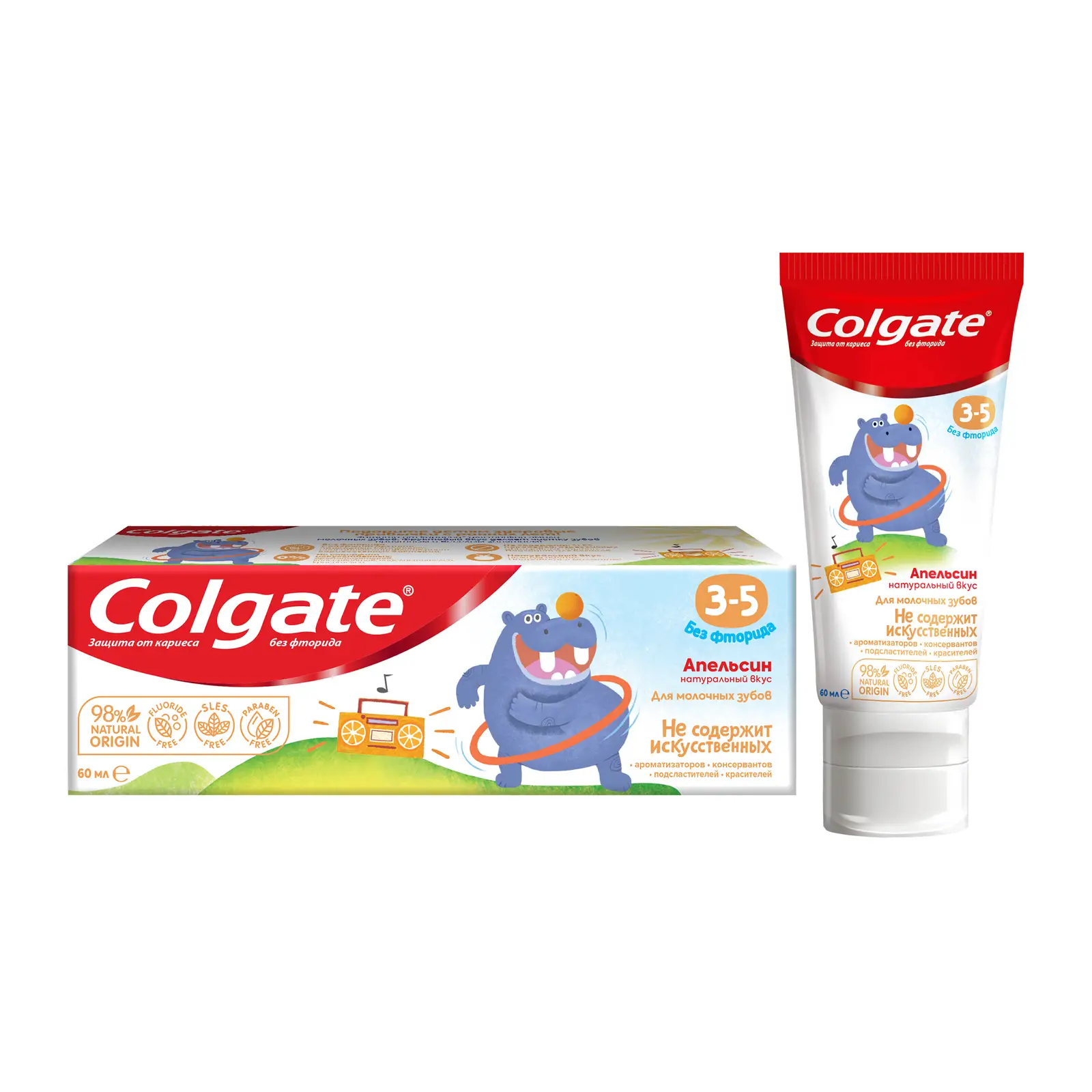 Изображение товара Детская зубная паста Colgate 3-5 лет без фторида фруктовая 60мл