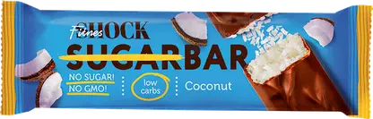 Изображение товара Протеиновый батончик с кокосом Fitnesshock 50г низкокалорийный с глазурью