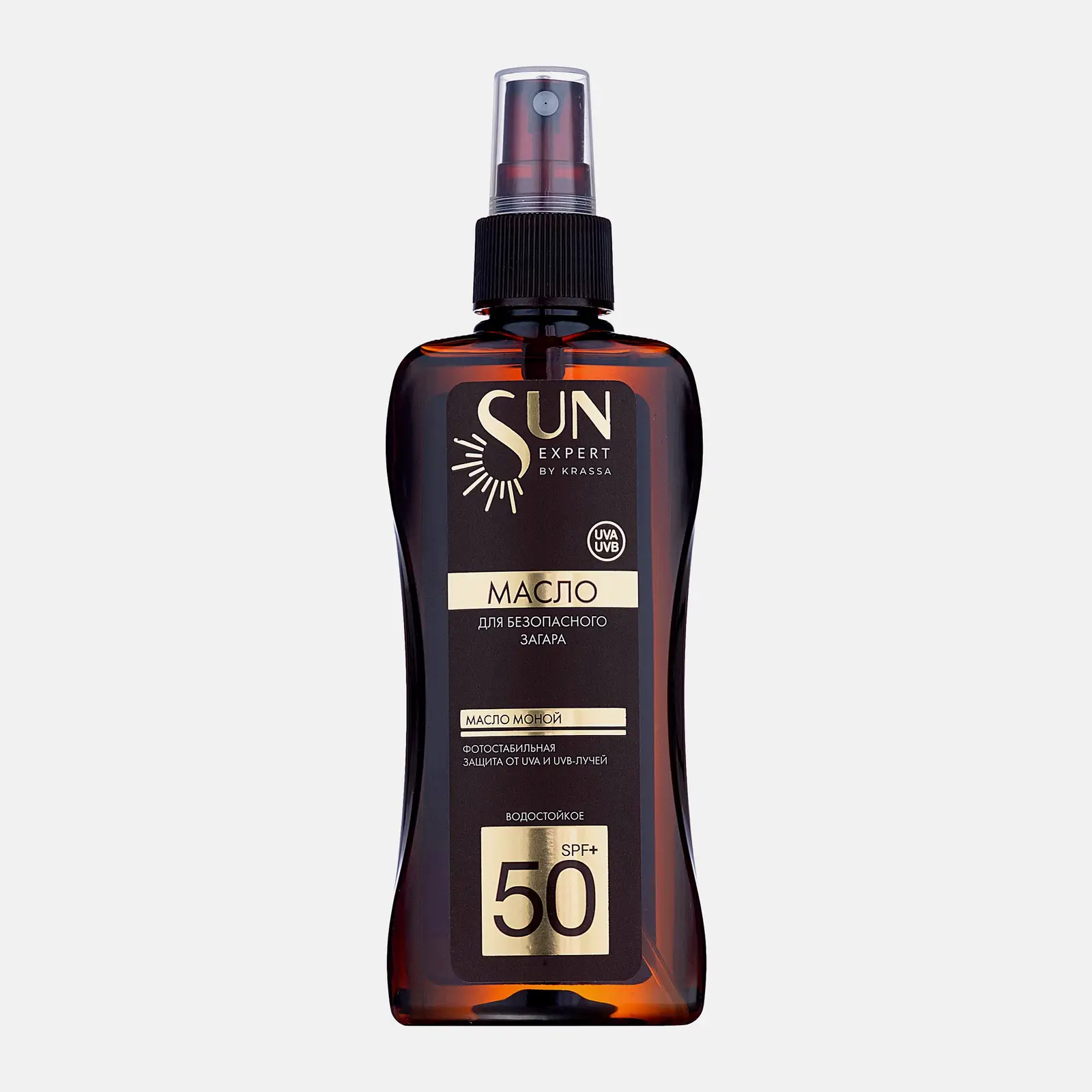 Масло для загара SPF50 с маслом Моной Sun Expert by Krassa 180мл