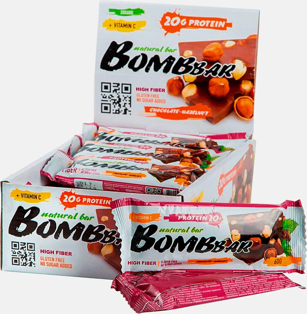 Изображение товара Протеиновый батончик Bombbar Шоколад и фундук 60г