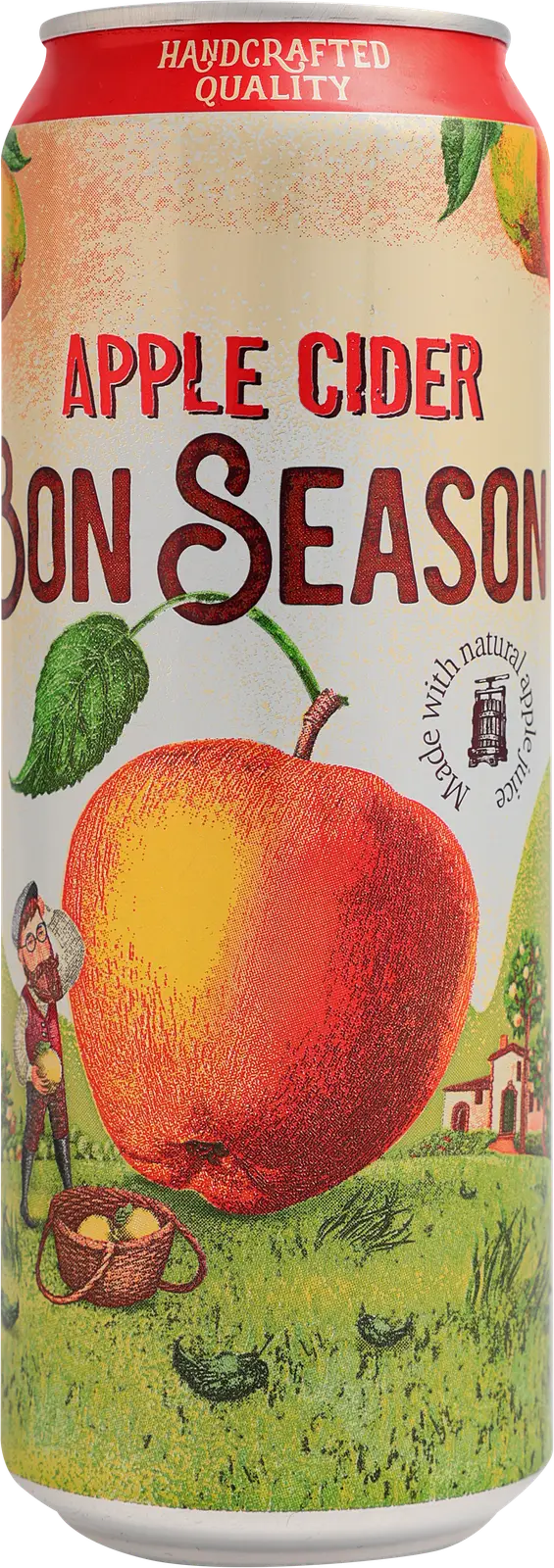 Изображение товара Bon Season сладкий яблочный сидр 4.5% 430 мл натуральный напиток