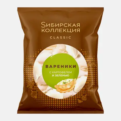Вареники Sибирская Коллекция с картофелем и зеленью 500г