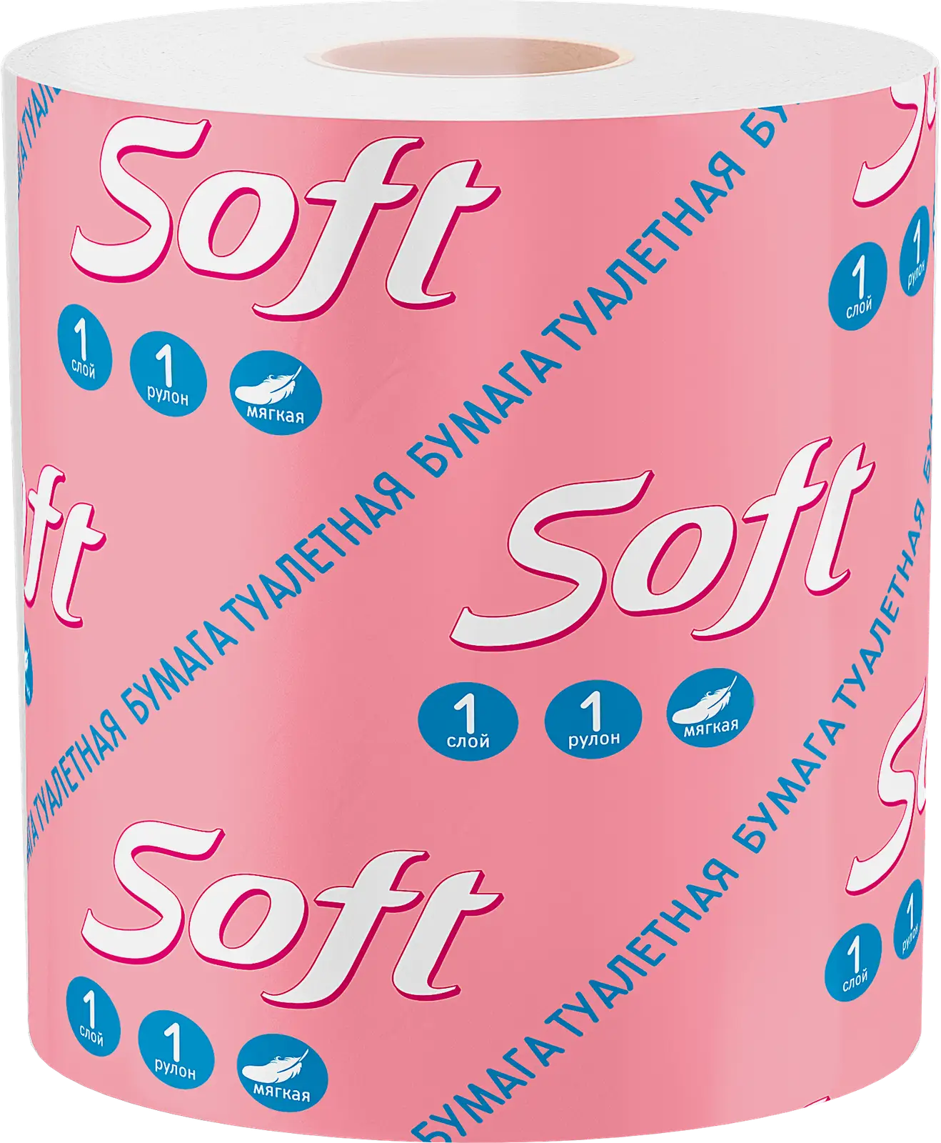 Изображение товара Туалетная бумага Soft белая 1 слой 1 рулон