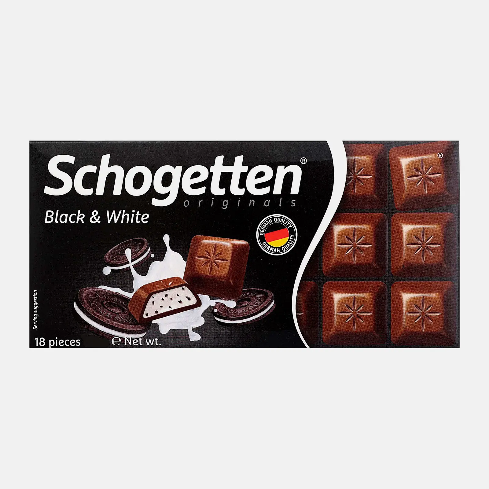 Шоколад Молочный с кусочками печенья Schogetten Black & White 100г