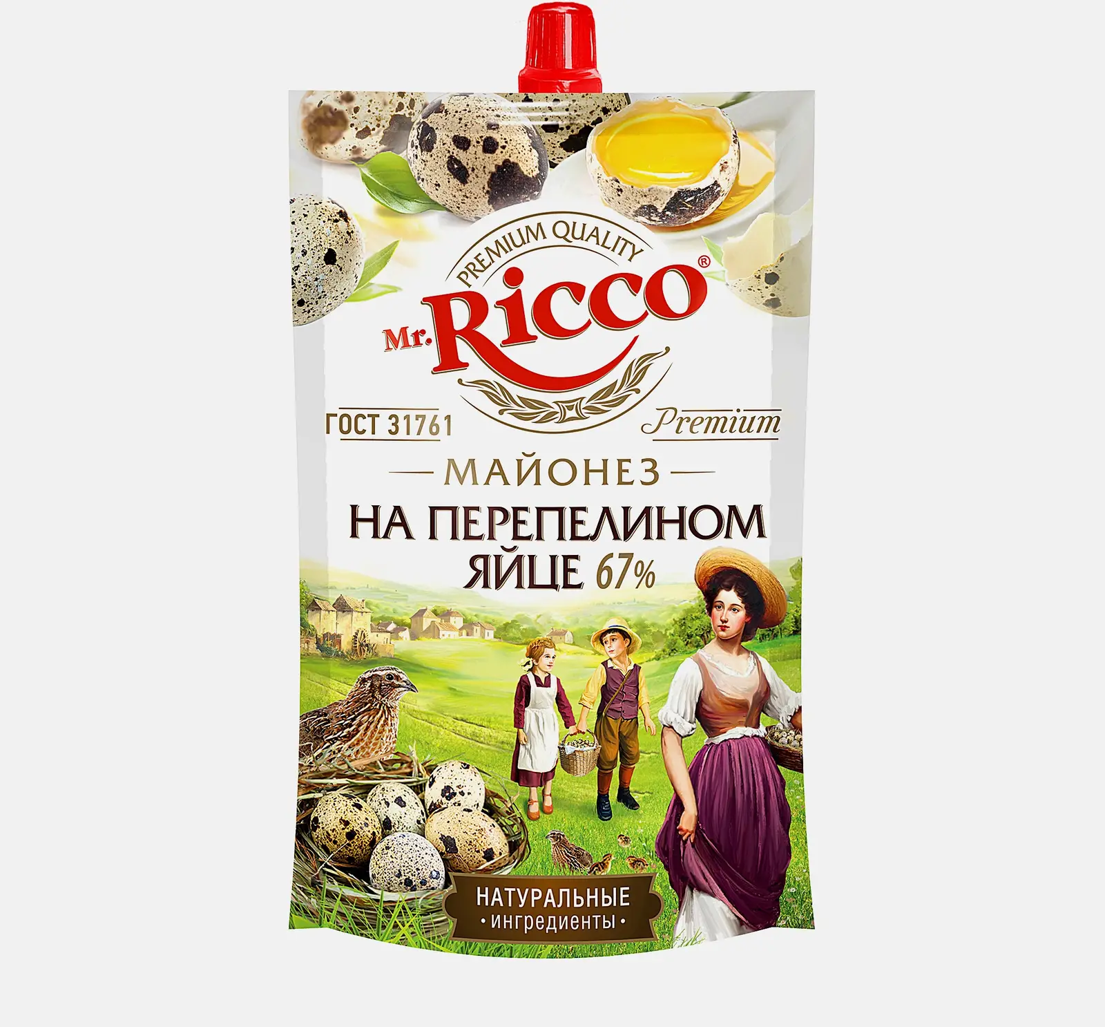 Изображение товара Майонез Mr. Ricco на перепелином яйце 67% 220мл