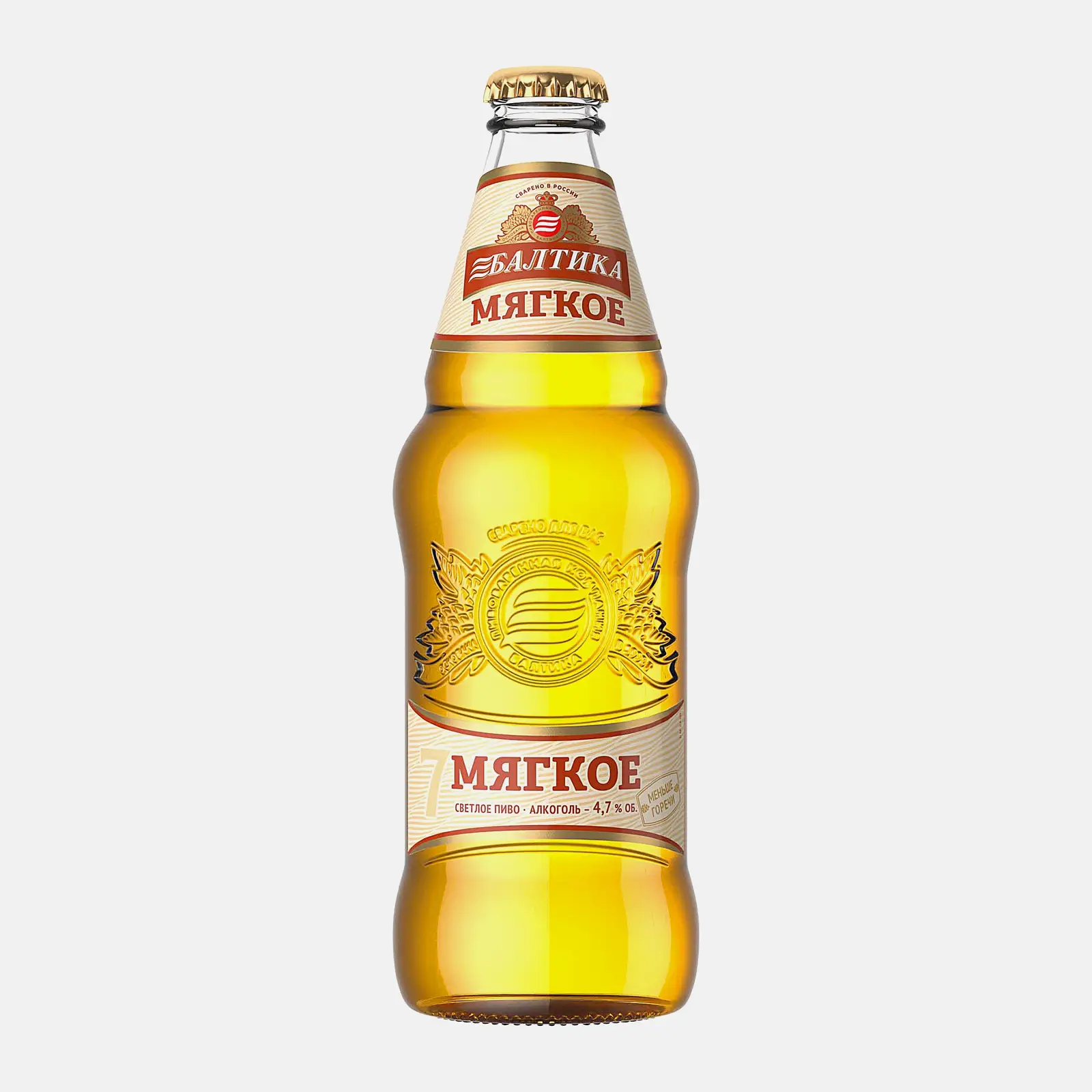 Изображение товара Пиво Балтика №7 мягкое светлое фильтрованное 4.7% 440 мл