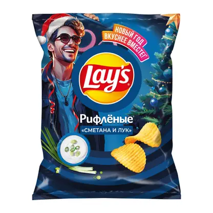 Изображение товара Чипсы Lays Рифлёные Сметана и лук 140г
