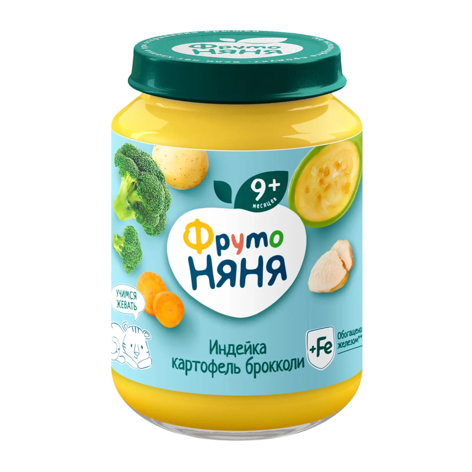 Изображение товара Пюре детское со вкусом Индейка-картофель-овощи с 9 месяцев Фрутоняня 190г