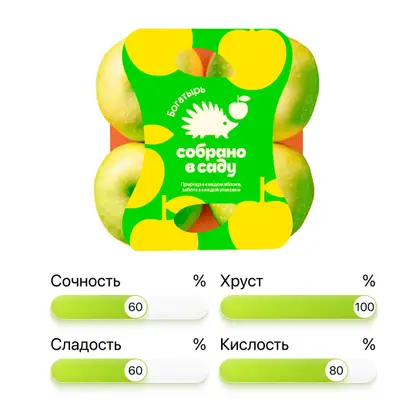 Изображение товара Яблоки Богатырь Собрано в саду 4шт