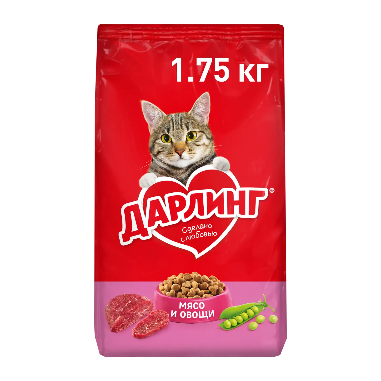 Сухой корм для кошек Дарлинг мясо и овощи 1.75кг