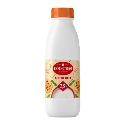 Изображение товара Молоко Вкуснотеево ультрапастеризованное 3.2% 900г