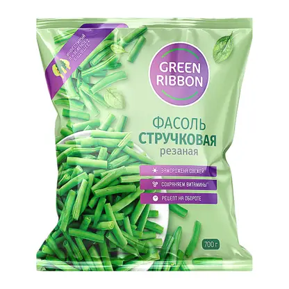 Изображение товара Фасоль Green Ribbon зеленая стручковая быстрозамороженная 700г