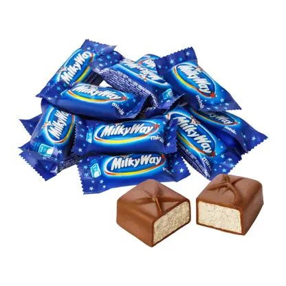 Изображение товара Молочные шоколадные конфеты Milky Way minis 6 кг мягкое суфле покрытое шоколадом