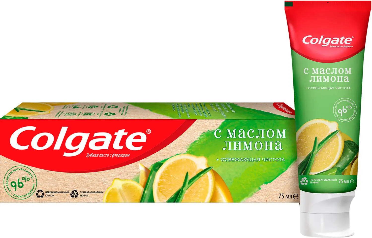 Зубная паста Colgate Naturals Освежающая чистота с Маслом Лимона 75мл -  Магнит-Продукты