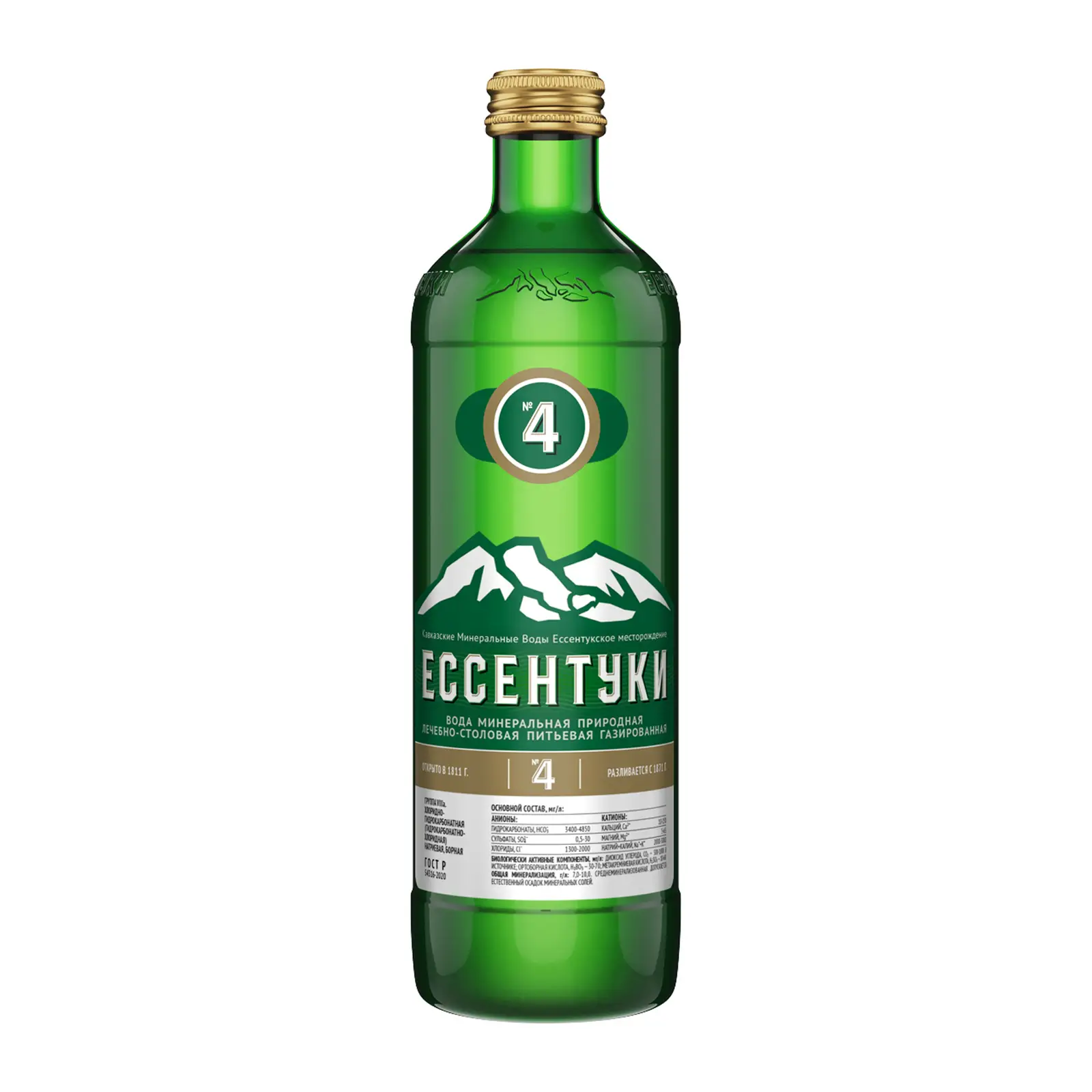 Изображение товара Вода Ессентуки №4 минеральная лечебно-столовая газированная 450мл
