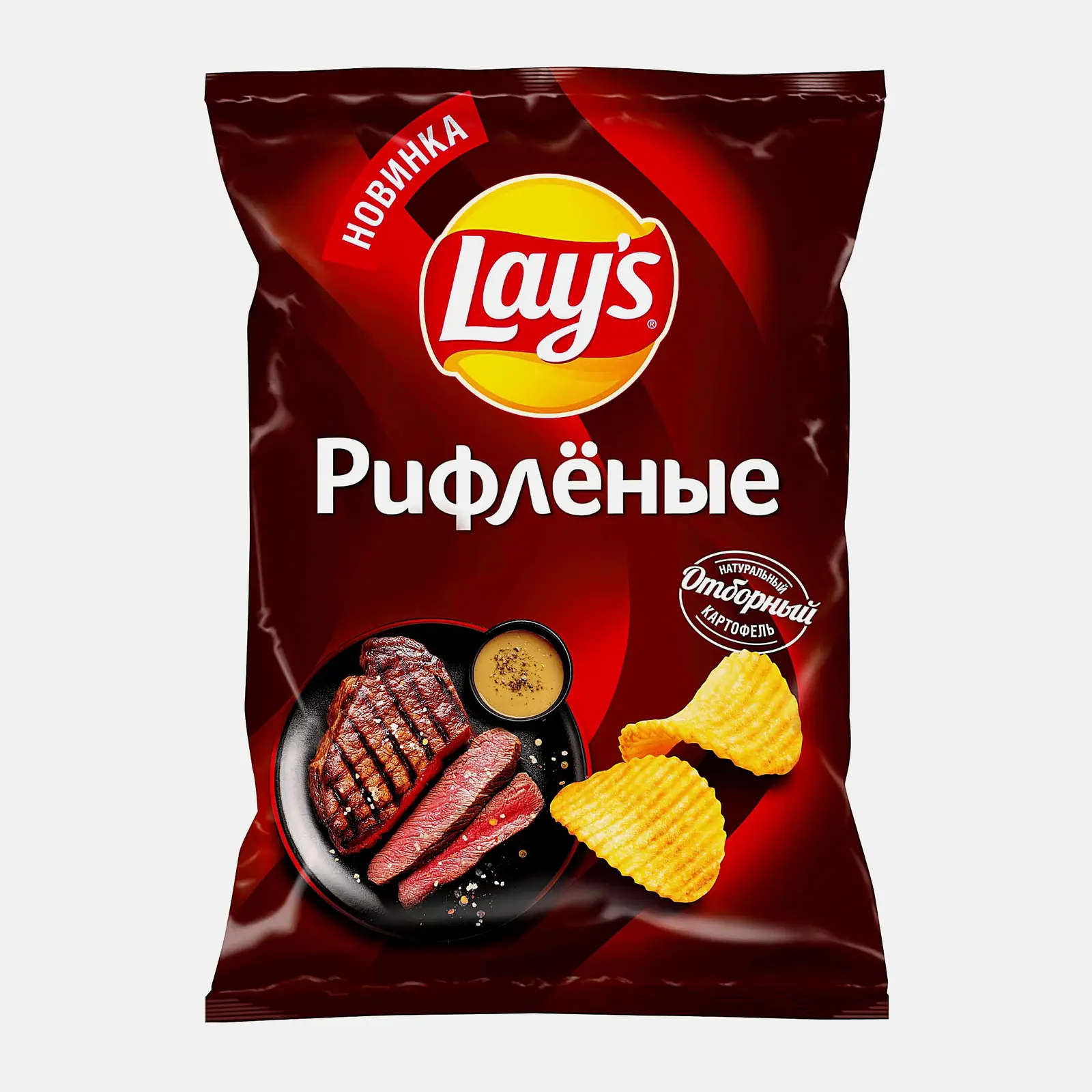 Чипсы рифленые Стейк Рибай с перечным соусом Lays 140г