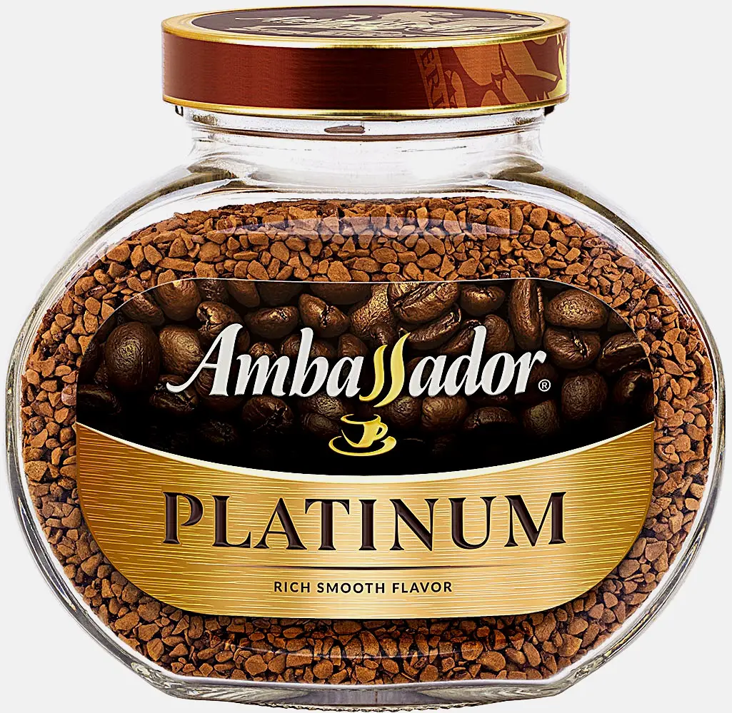 Изображение товара Кофе растворимый Ambassador Platinum 95г с насыщенным вкусом и ароматом