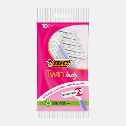Станок Bic Twin Lady Бритвенный одноразовый женский с 2 лезвиями 10шт