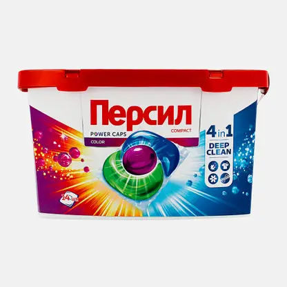 Капсулы для стирки Персил Пауэр Капс Колор 4в1 для цветного белья 14шт