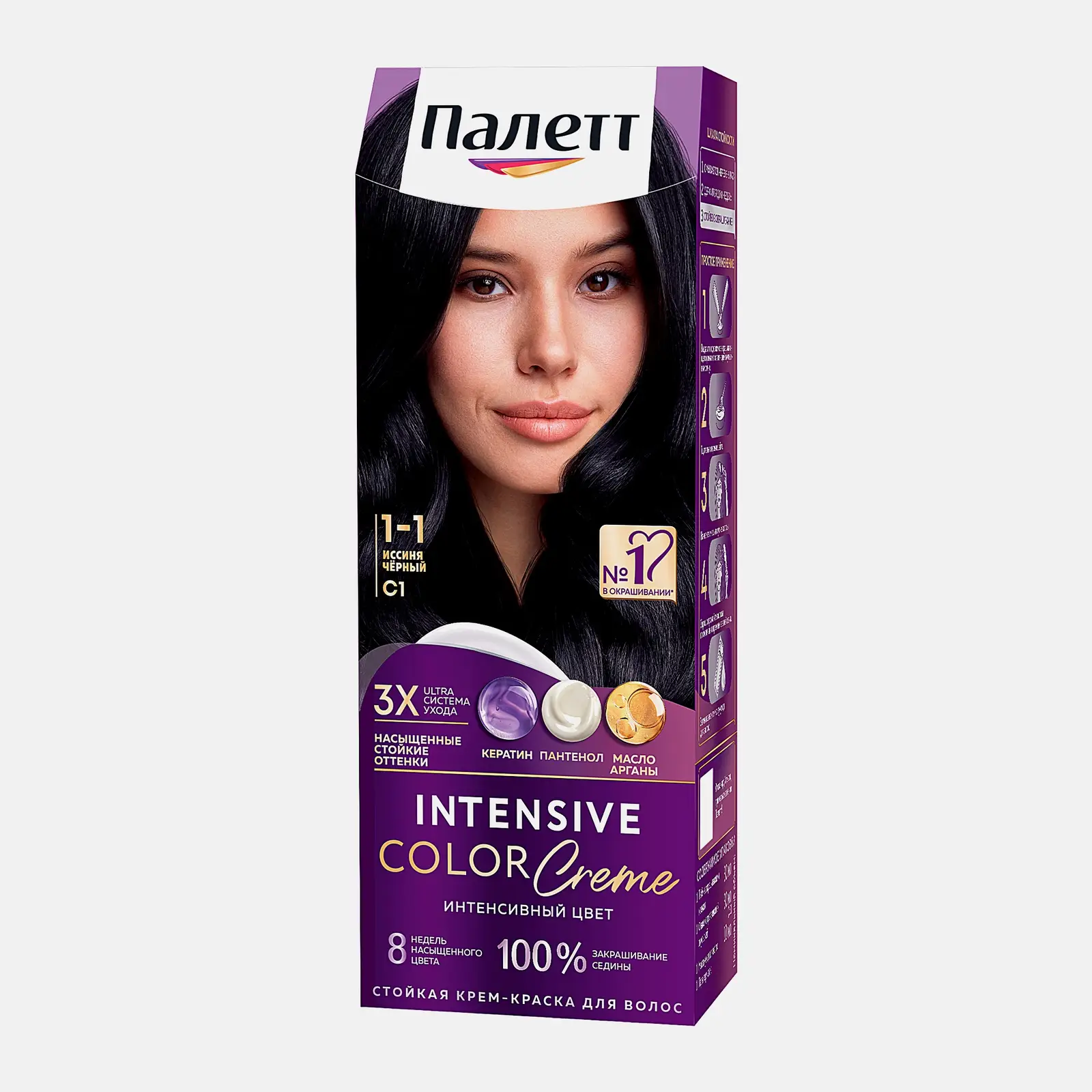 Стойкая крем-краска Палетт ICC C1 Иссиня-черный
