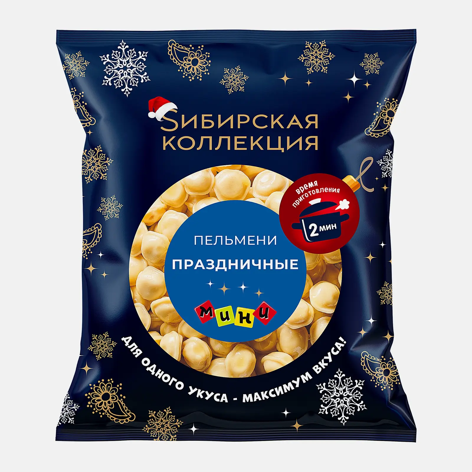 Изображение товара Пельмени Праздничные Свинина-Говядина-Курица 400 г в упаковке