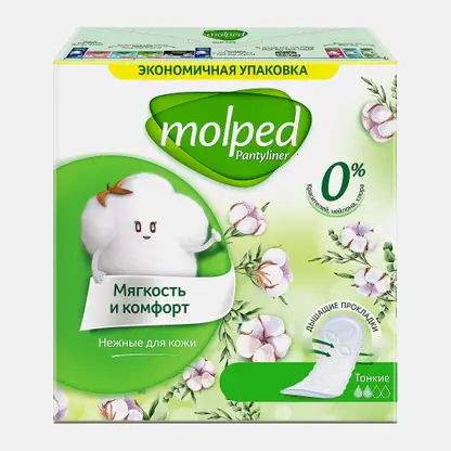 Ежедневные прокладки Pure & Soft органический хлопок Molped 60шт