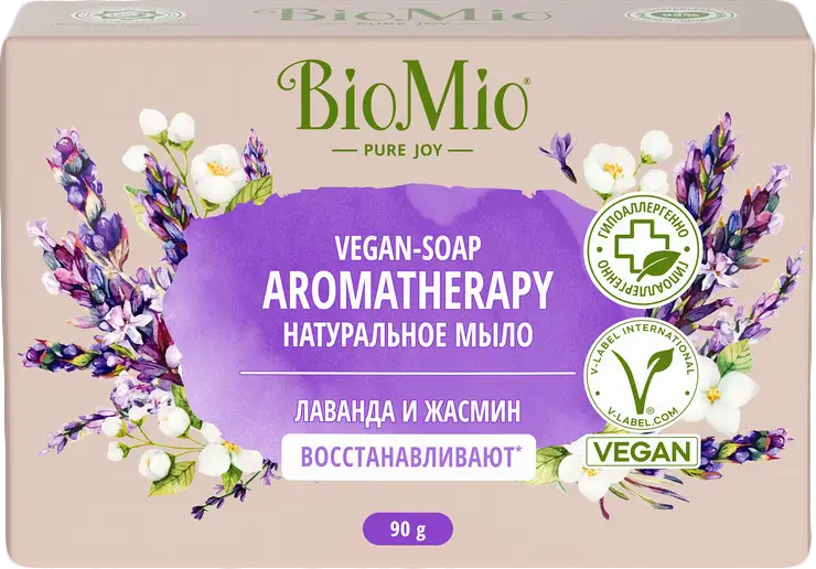 Мыло BioMio натуральное Жасмин и эфирное масло лаванды 90г
