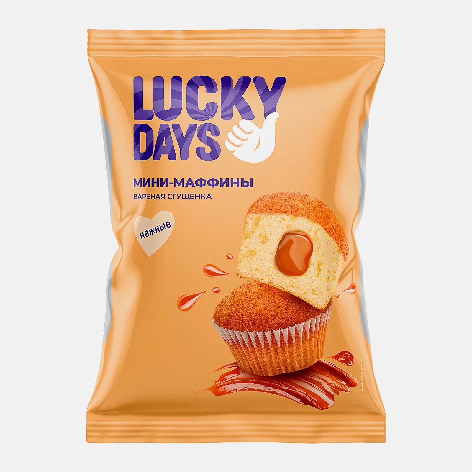 Изображение товара Мини-маффины Вареная сгущенка Lucky Days 470г - воздушное тесто, насыщенная начинка