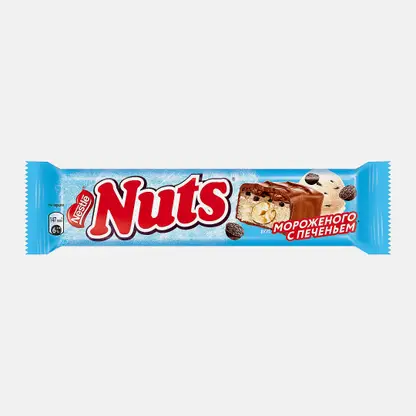 Шоколадный батончик фундук мороженое печенье Nuts Duo 60г