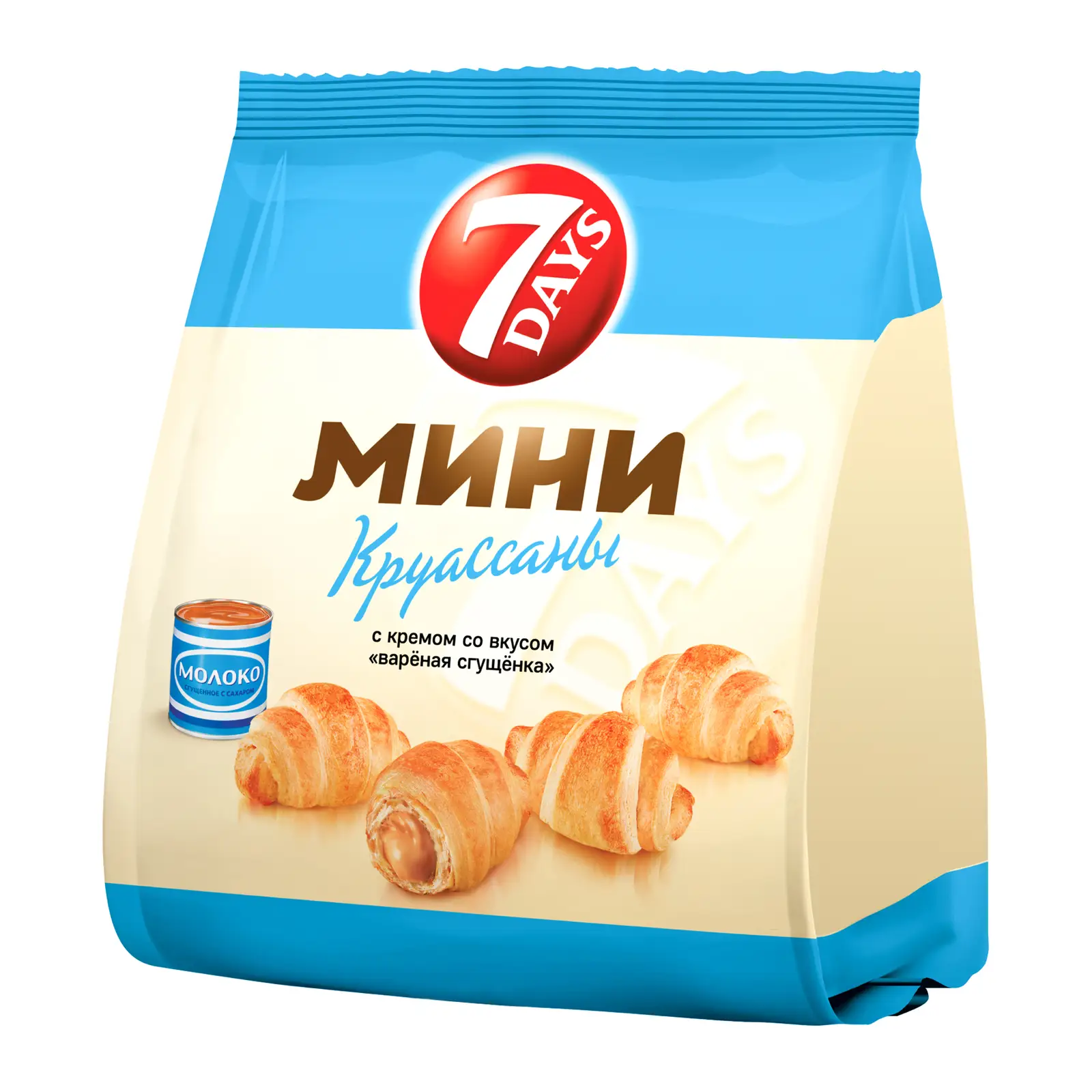 Изображение товара Мини-круассаны с кремом вареная сгущенка 7Days 265г