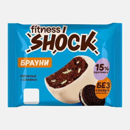 Пирожное протеиновое Брауни с ароматом печенья Fitnesshock 50г